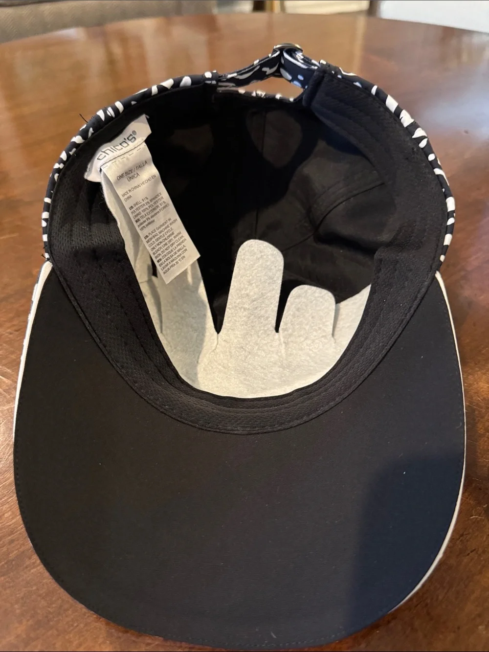 Chico's Black and White animal print Soft Neema stretch Cap